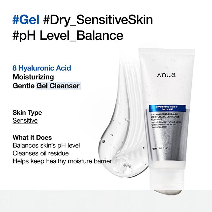 8 Hyaluronic Acid Moisturizing Gentle Gel Cleanser - 150ml