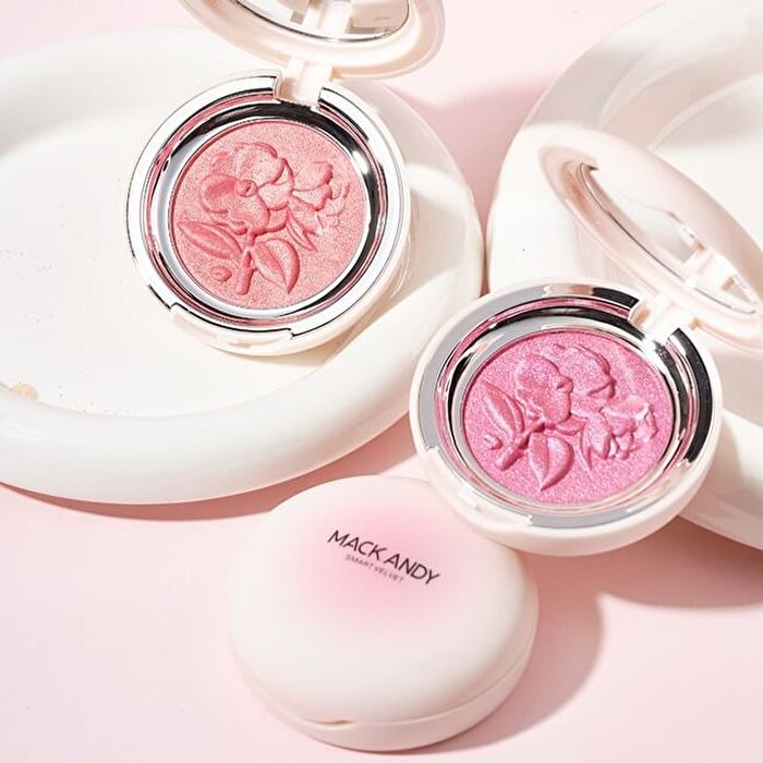 Mack Andy Velvety Flower Embossed Blusher- 3 Colors - M03# Lavender - 5.5g
