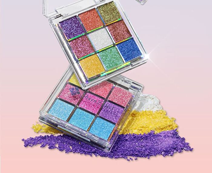 9 Colors Glittery Chameleon Eyeshadow Palette - Neon - #8g