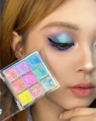 9 Colors Glittery Chameleon Eyeshadow Palette - Neon - #8g