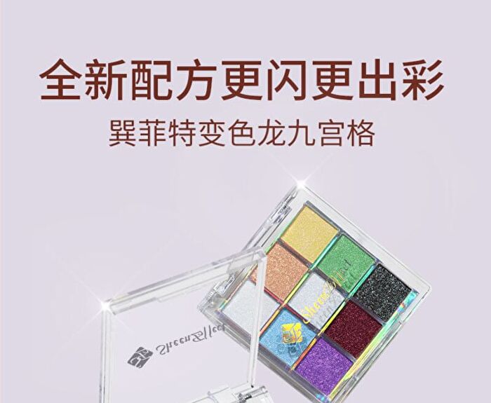 9 Colors Glittery Chameleon Eyeshadow Palette - Neon - #8g