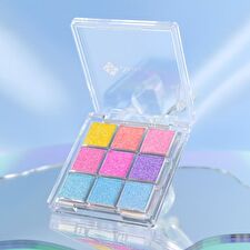 9 Colors Glittery Chameleon Eyeshadow Palette - Neon - #8g