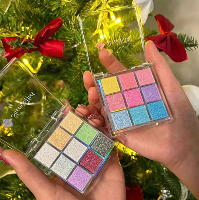 9-Colors Glittery Chameleon Eyeshadow Palette - Tipsy - #8g