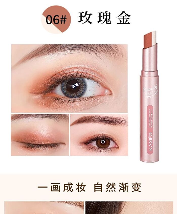 Colorful Two-Color Eyeshadow Stick - 6 Types - 01# Peach Blossom - 3.8g