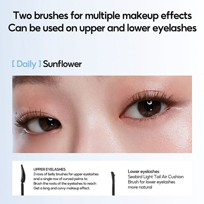 Double-ended Mascara - 2 Colors - #DM01 Deep Black - 4g+3g