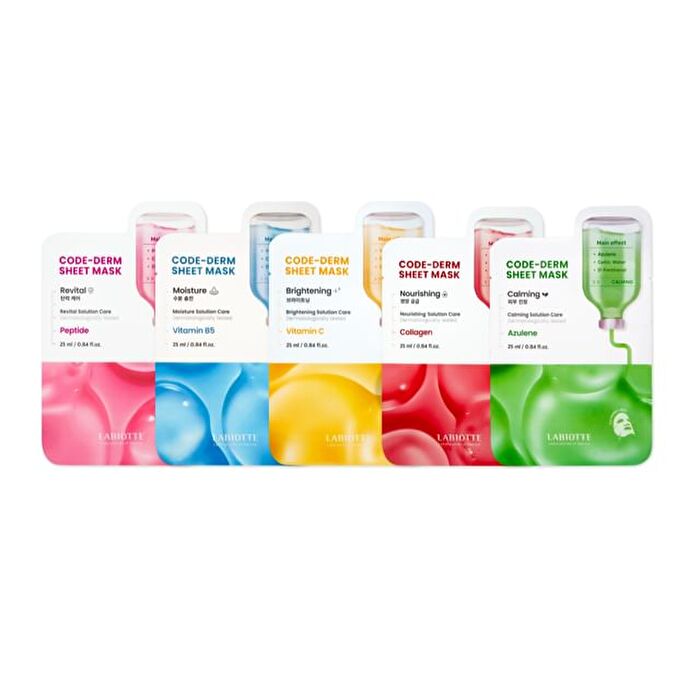 Labiotte Code-derm Sheet Mask Set - 5 Types - Calming
