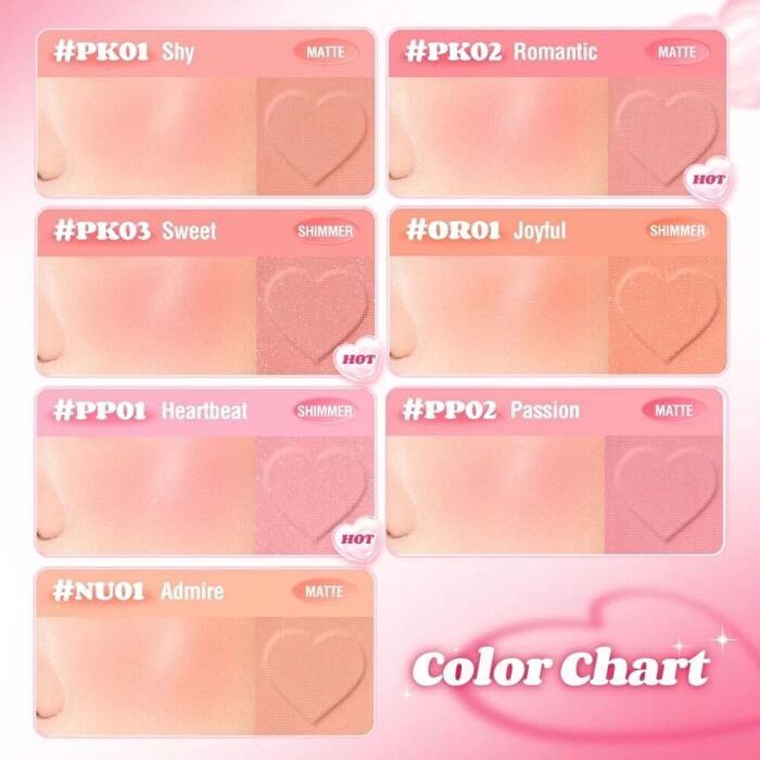 Pinkflash Mellow Radiant Blush - 3 Colors - #PK02 Romantic - 1.5g