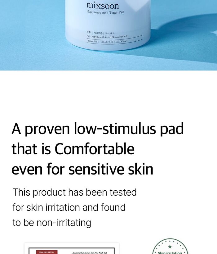 mixsoon Hyaluronic Acid Toner Pad - 80 pads