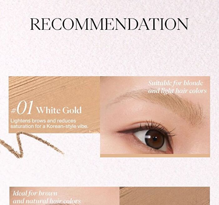 Joocyee 2 in 1 Eyebrow Pencil & Cream - 3 Colors - #01 White Gold