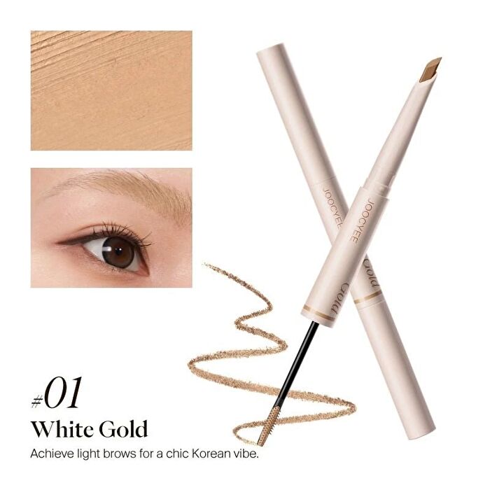 Joocyee 2 in 1 Eyebrow Pencil & Cream - 3 Colors - #01 White Gold