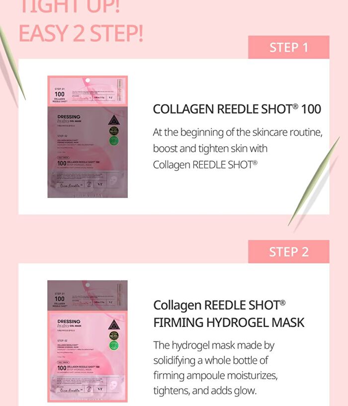 Vt Collagen Reedle Shot 100 2Step Hydrogel Mask Set - 34.5g x 4 sheets