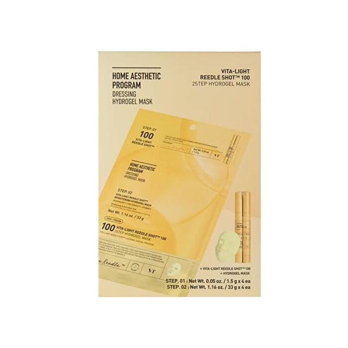 Vt Vita-Light Reedle Shot 100 2Step Hydrogel Mask Set - 34.5g x 4 sheets