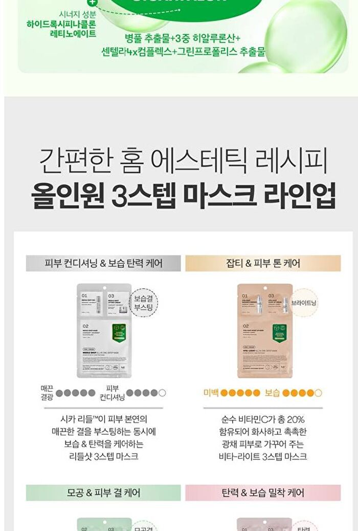 Vt Cica Reti-A All In One 3 Step Mask - 28g x 1 sheet