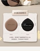 Original Artist Water Drop Skin-Friendly Powder Puff Set - 5 Types - Black - Set (2pcs)