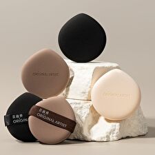 Original Artist Water Drop Skin-Friendly Powder Puff Set - 5 Types - Black - Set (2pcs)