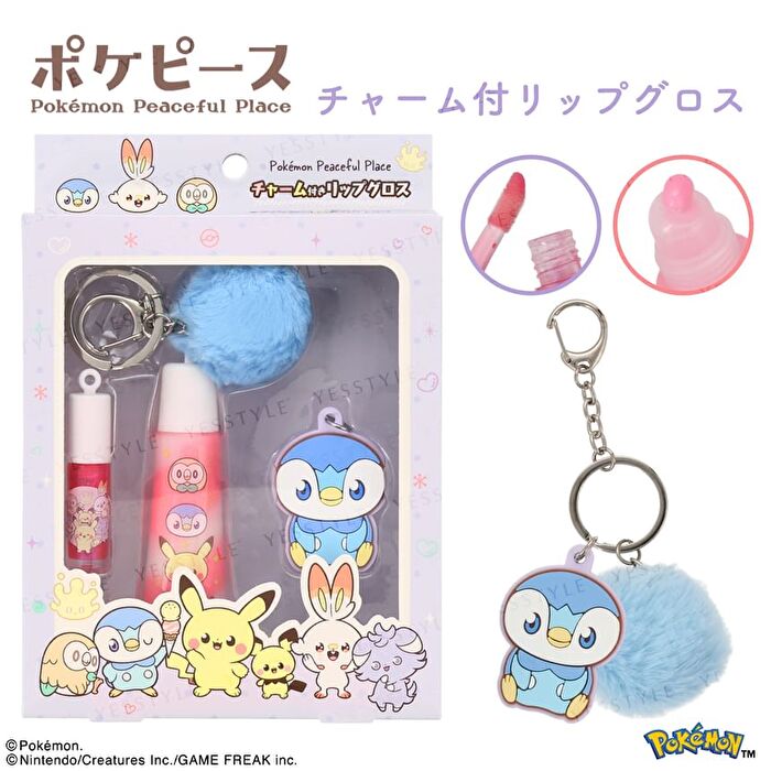 Pokemon Peaceful Place Charm Lip Gloss - Pink - 4 pcs