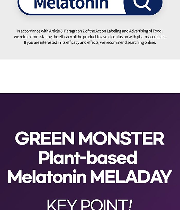 Green Monster Plant-based Melatonin Meladay - 450mg x 28 Tablets