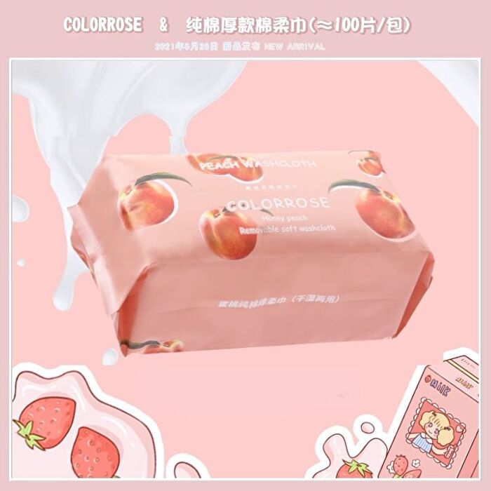 Colorrose Peach Disposable Face Towel - CR200 (100 sheets)