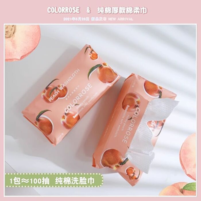 Colorrose Peach Disposable Face Towel - CR200 (100 sheets)