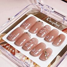 Monina Premium Wearable Gel Nail Tips Set - White Woolen Nude Little Fragrance - 1 Set