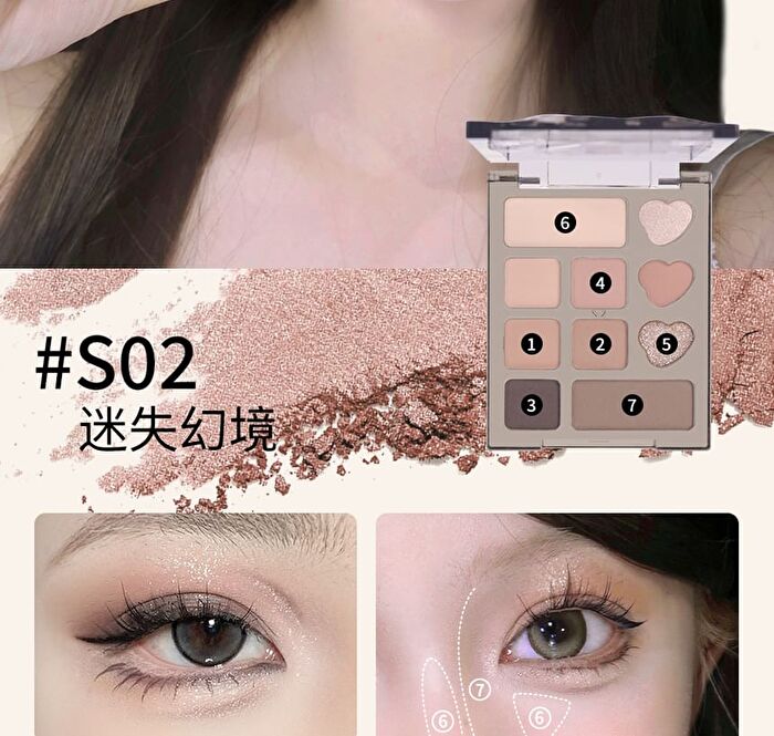 Veecci Fantasy Dream 10-Color Eyeshadow Palette - 2 Types - S01# Soft Pink Dream - 4.2g