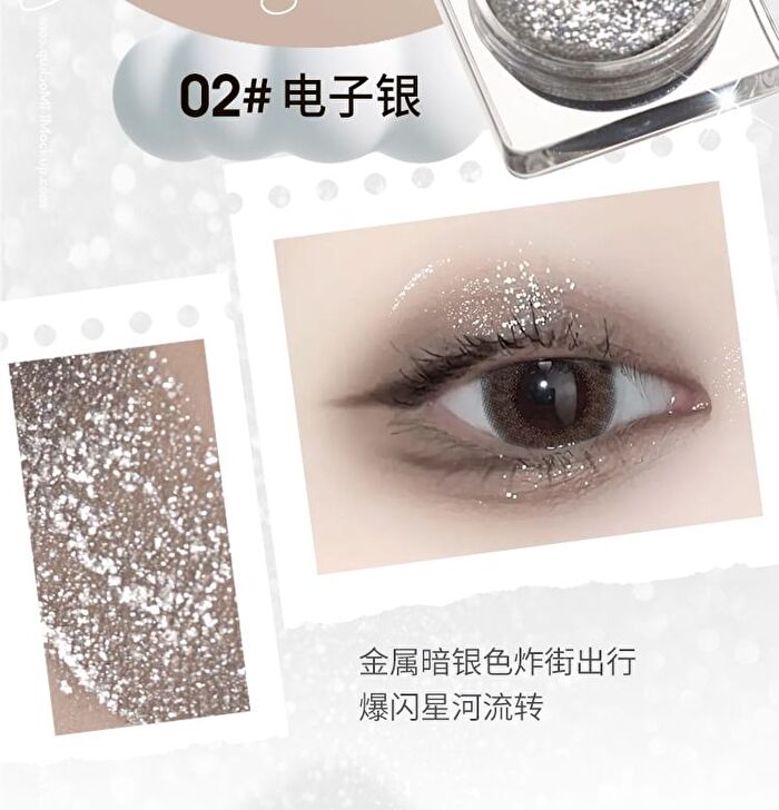 Shiny Metallic Liquid Eyeshadow - 3 Colors - 02# Metallic Silver - 5g