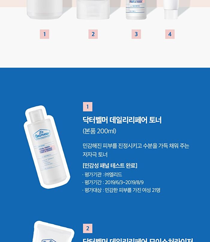 Dr. Belmeur Daily Repair Skincare Set - 2025 Version - 4 pcs