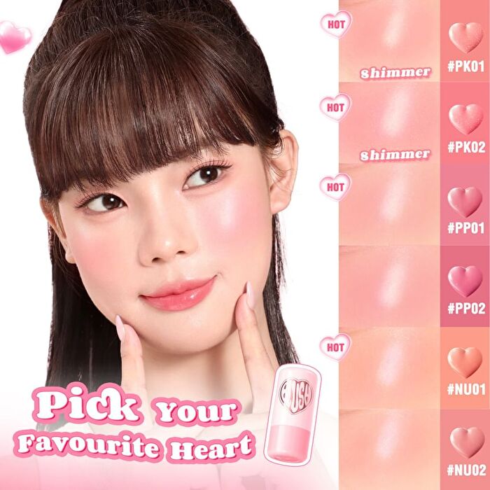 Pinkflash Multi-Use Watery Blush Stick - 2 Colors - #NU01 Apricot Heart - 3.5g