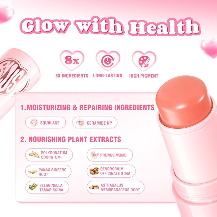 Pinkflash Multi-Use Watery Blush Stick - 2 Colors - #NU02 Fig Heart - 3.5g
