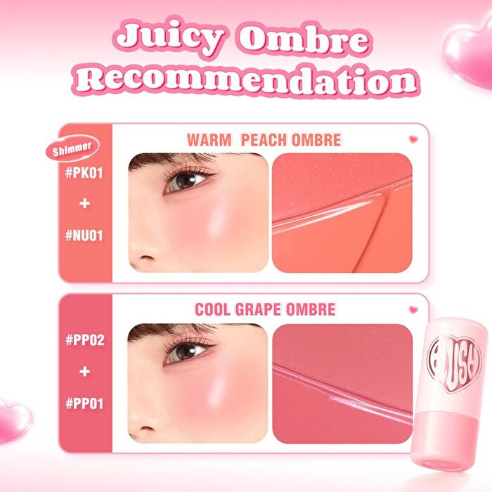 Pinkflash Multi-Use Watery Blush Stick - 4 Colors - #PP01 Cherry Heart - 3.5g