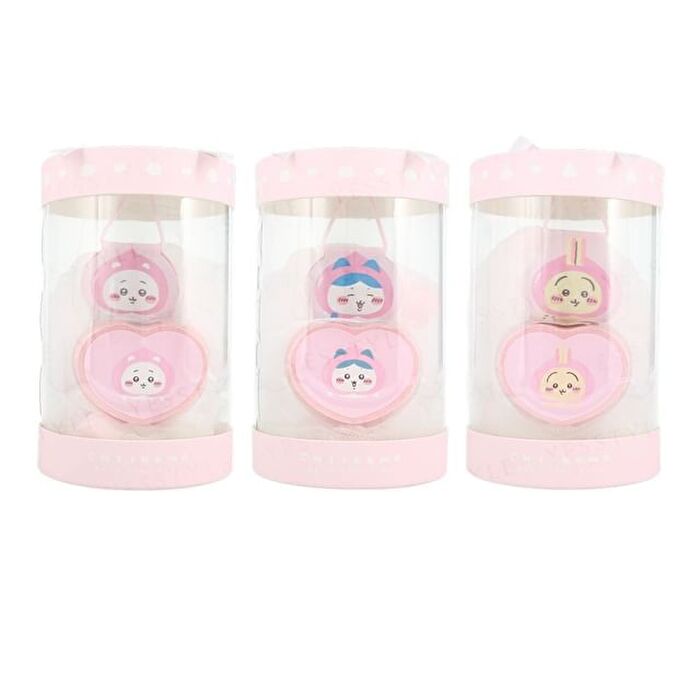 Shobido Chiikawa Bathtime Gift Sponge & Bath Fizz - Hachiware White Peach - 2 pcs