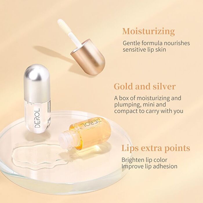 Derol Moisturize & Plumping Lip Set - #Lip Set - 5.5ml*2