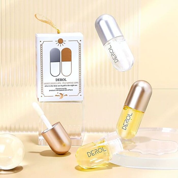 Derol Moisturize & Plumping Lip Set - #Lip Set - 5.5ml*2