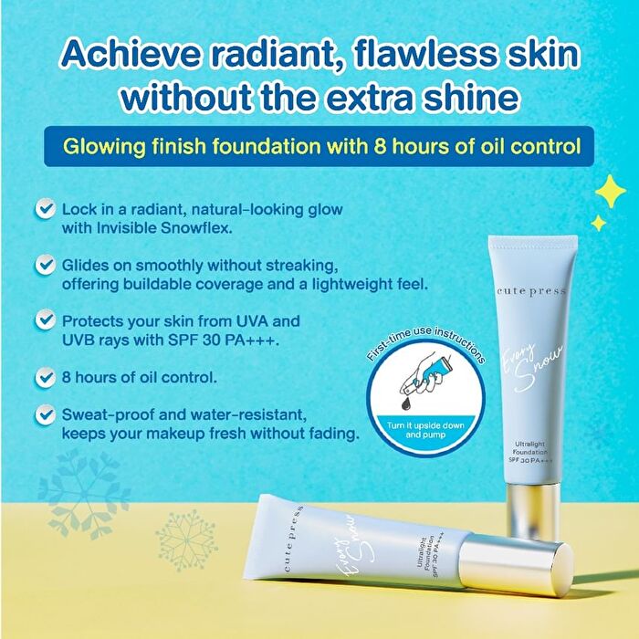 Evory Snow Ultralight Foundation SPF 30 PA +++ - N2 Natural Beige - 30g