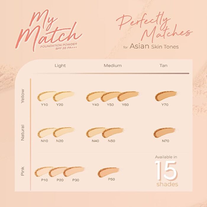 My Match Foundation Powder SPF 35 PA +++ - Y40 Warm Light