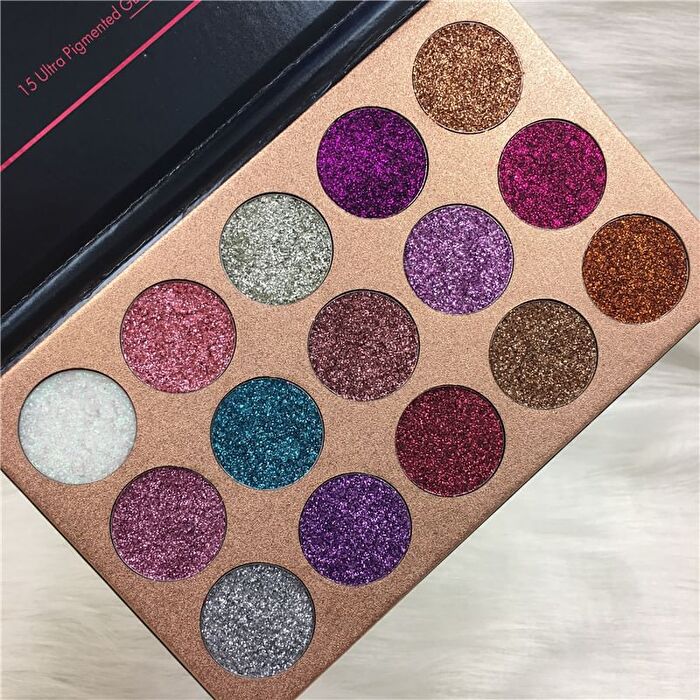 15-Color Pressed Glitter Eyeshadow Palette - 15g