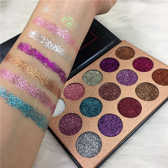 15-Color Pressed Glitter Eyeshadow Palette - 15g