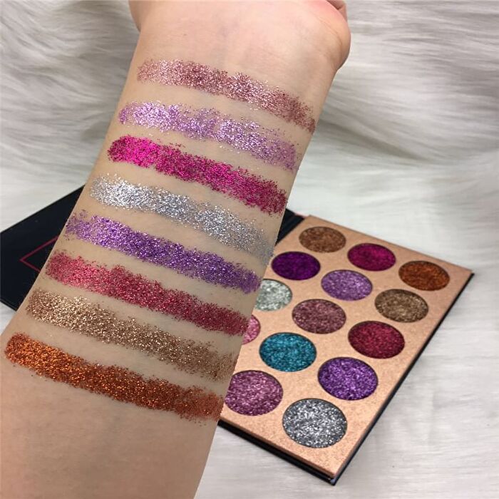 15-Color Pressed Glitter Eyeshadow Palette - 15g