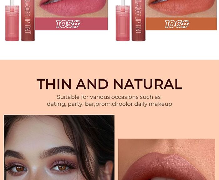 Long-Lasting Matte Peel-Off Lipstick - 6 Colors - 103# - 6g