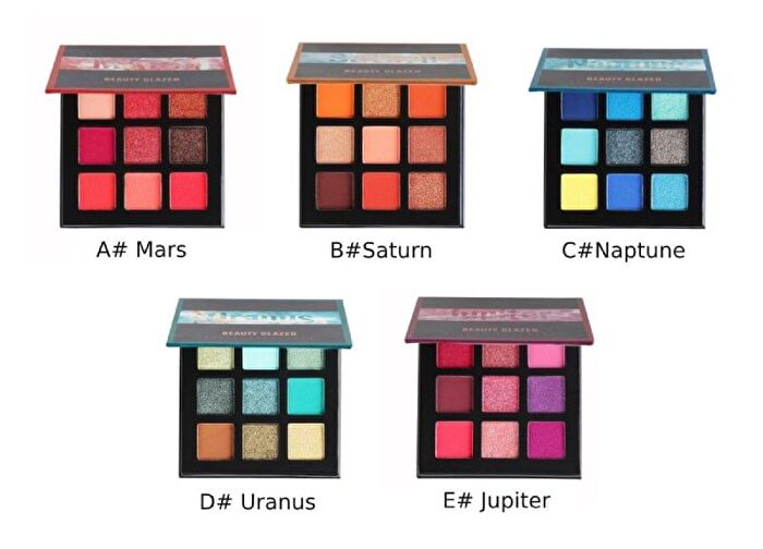 9-Color Galaxy Eyeshadow Palette - 5 Types - A# Mars (1.4g x 9)