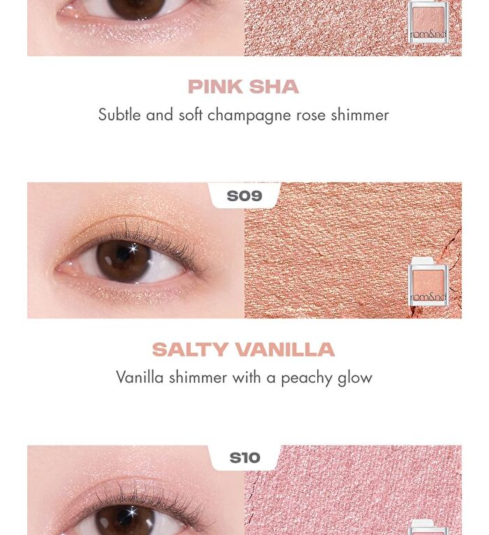 romand Slide In Single Shimmer - 17 Colors - S01 Glaze