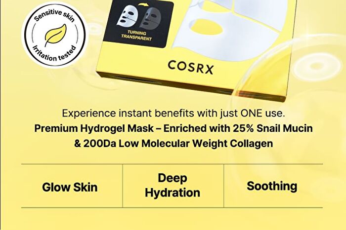Cosrx Advanced Snail Mucin Glass Glow Hydrogel Mask Set - 34g x 3 sheets