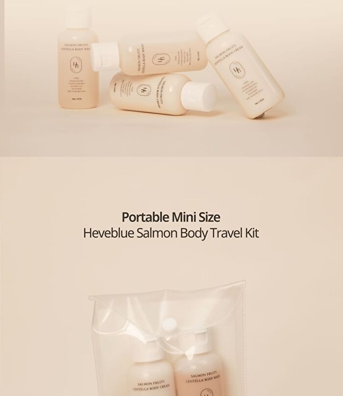 Heveblue Salmon Fruity Centella Body Travel Kit Set - 2 pcs