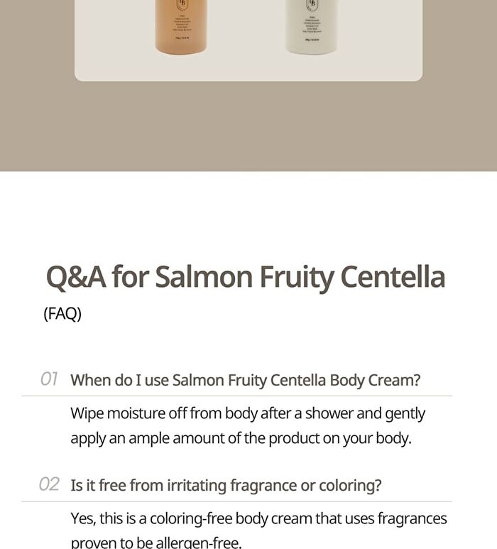 Heveblue Salmon Fruity Centella Body Cream - 300ml