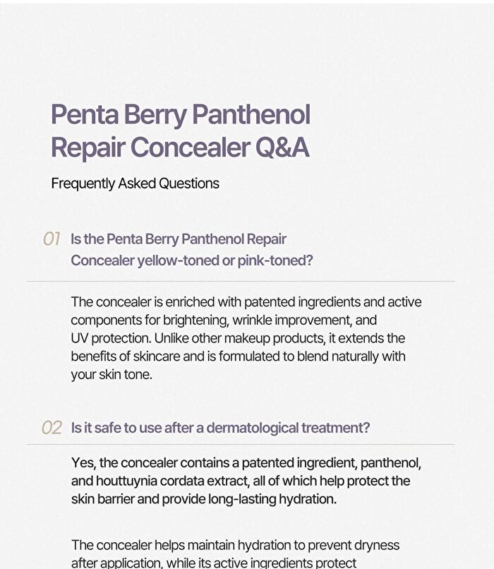 Heveblue Penta Berry Panthenol Repair Concealer - 3 Colors - #17-21 Vanilla