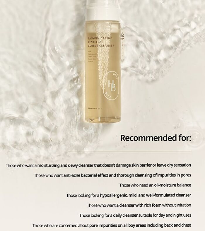 Heveblue Salmon Caring Centella Bubble Cleanser - 200ml