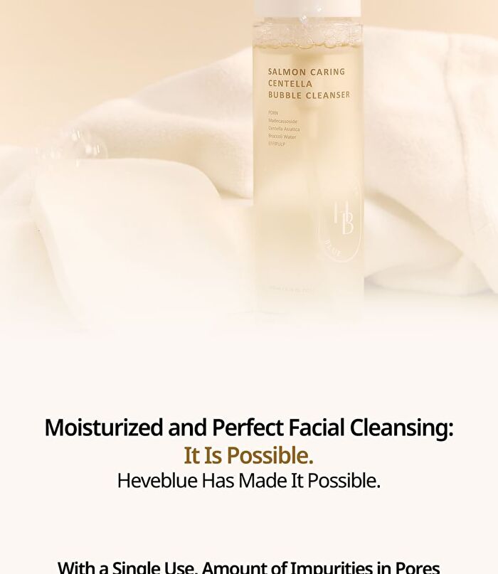 Heveblue Salmon Caring Centella Bubble Cleanser - 200ml
