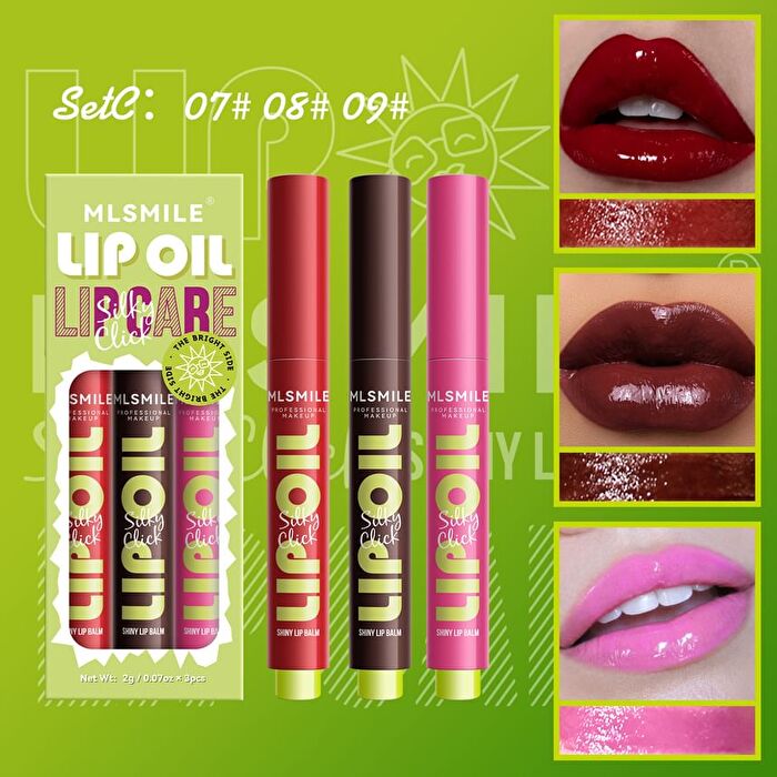 Mlsmile Set of 3: Shiny Lip Balm Set - C - #Set C