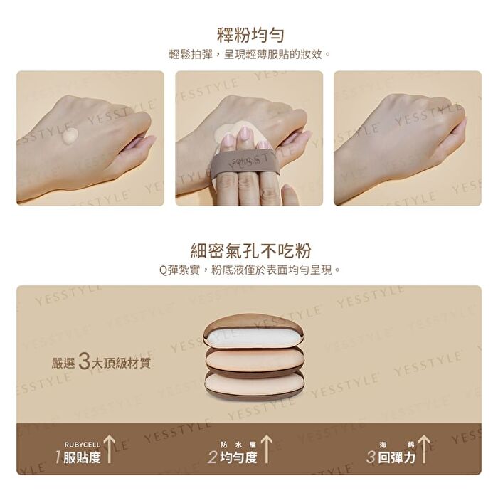 Double Sided Souffle Makeup Puff - FC19 Mini Rice Ball - 2 pcs