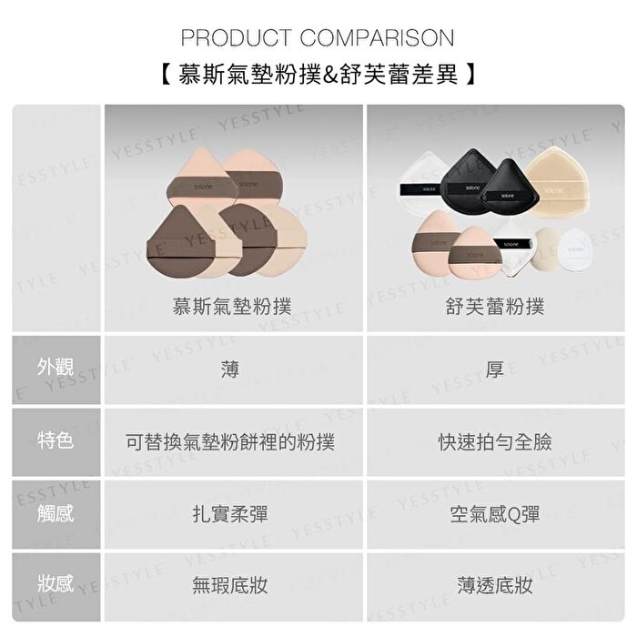 Air Cushion Puff - Double Pointed Shaped - 2 pcs